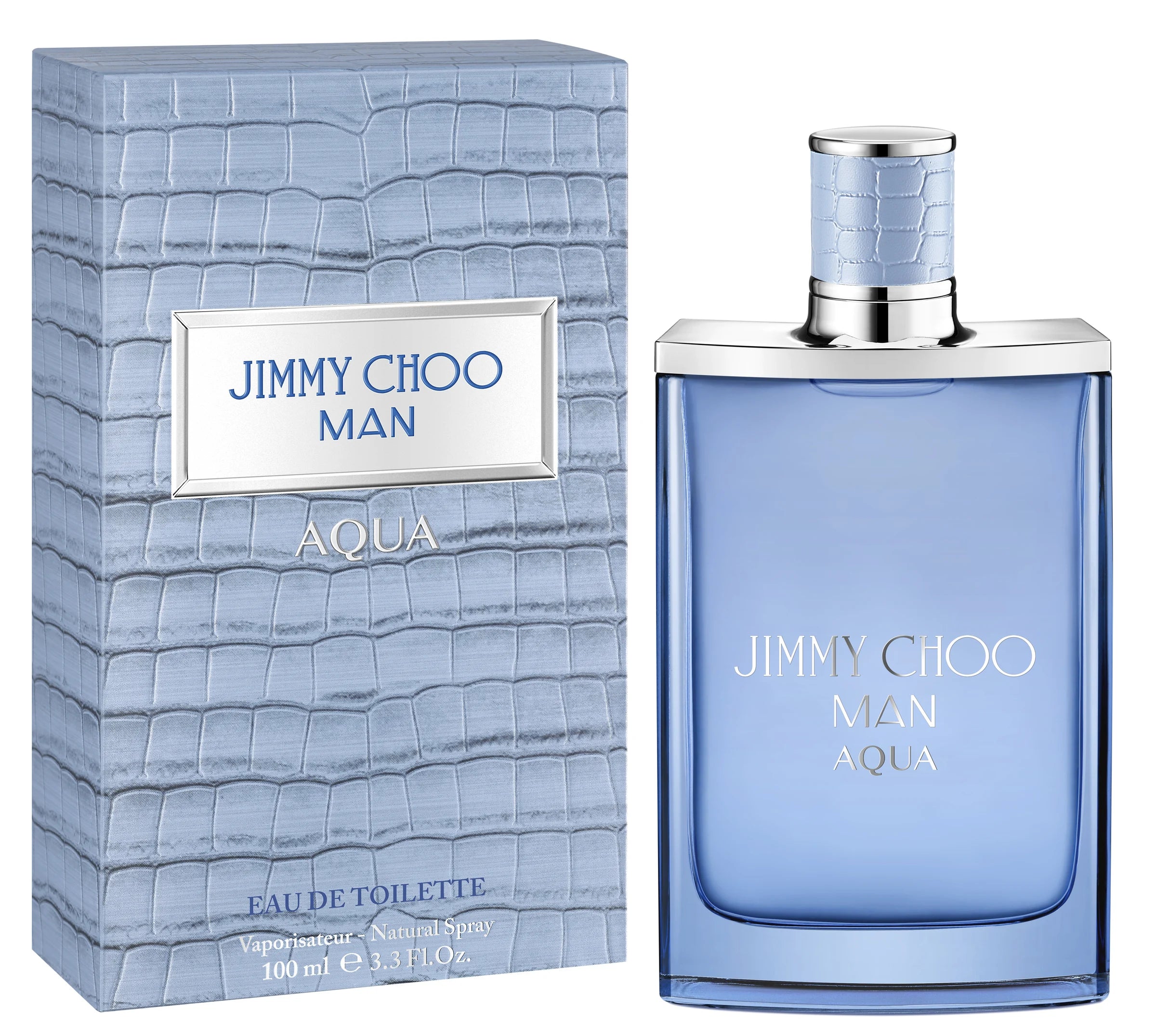 Jimmy Choo Man Aqua Eau De Toilette 100ml fragrance image; marine aromatic woody scent with Grapefruit, Cardamom and Woody Amber; for men; suited to summer.