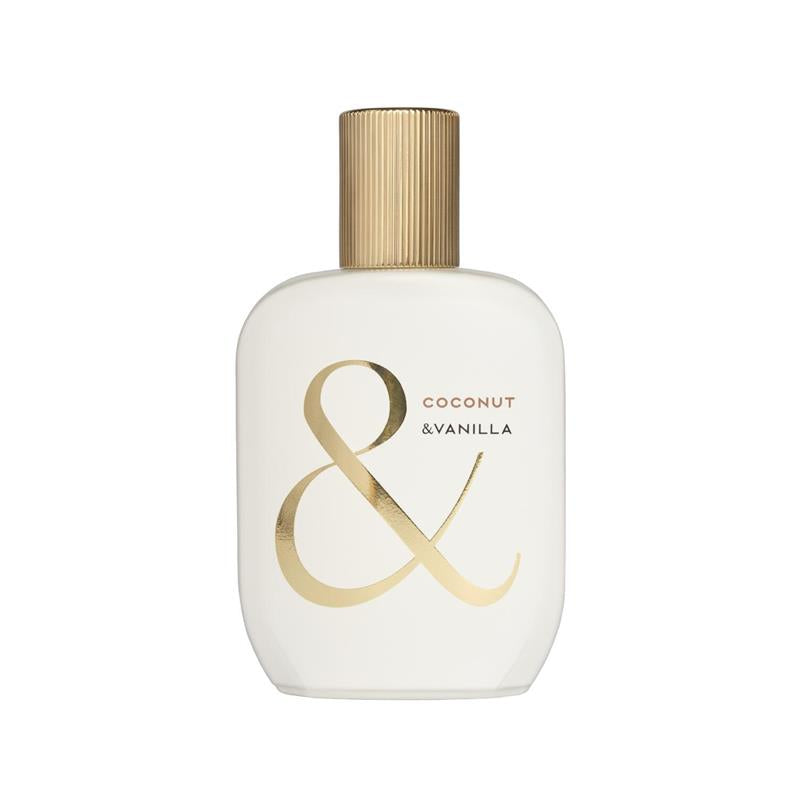 & Vanilla Coconut And Vanilla Eau De Parfum 50ml fragrance image; creamy coconut floral vanilla scent with Blood orange, Bergamot and White amber; for women; suited to spring and summer.