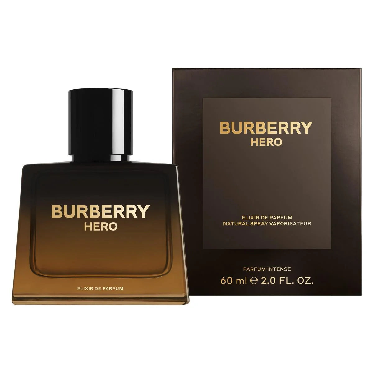 Burberry Hero Elixir de Parfum 60ml fragrance image; woody amber scent with Vanilla, Tonka bean and Cedarwood; for men; suited to autumn and winter.
