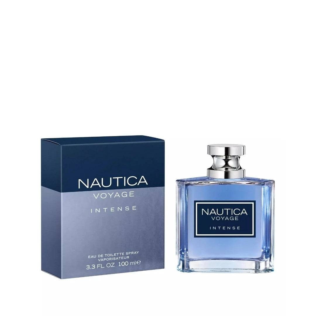 Nautica Voyage Intense Eau de Toilette 100ml fragrance image; fresh woody scent with Green leaves, Green apple and Cedarwood; for men; suited to spring and summer.