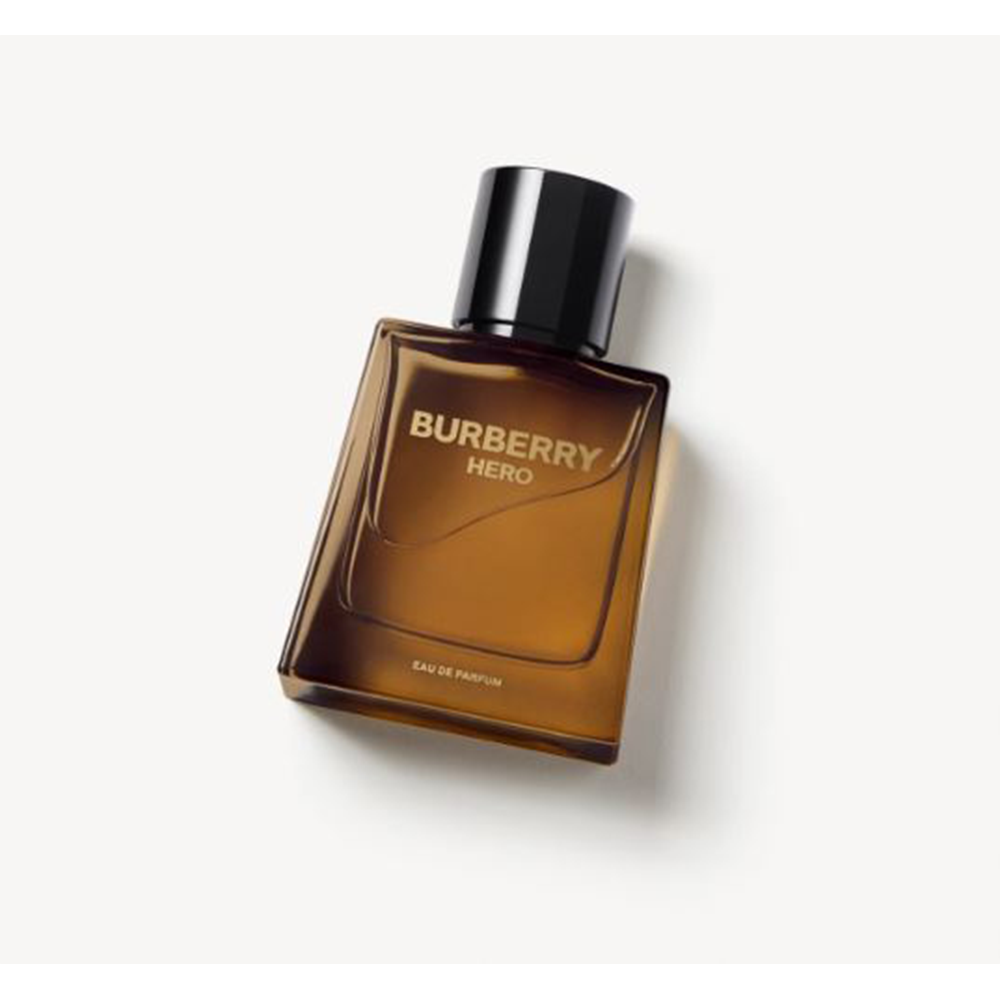 Burberry Hero Eau de Parfum 50ml fragrance image; woody amber scent with Incense, benzoin; for men; suited to autumn and winter.
