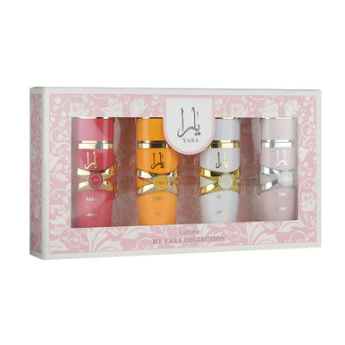 Lattafa Yara Gift Set 4pc product image — mixed fragrances fragrance; for women; suitable for all seasons