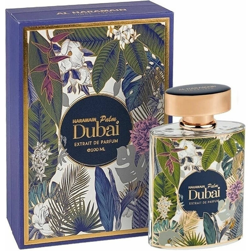 Al Haramain Palm Dubai Extrait de Parfum 100ml fragrance image; citrus aromatic floral scent with Geranium, Lily of the valley and Patchouli; for all genders; suited to spring and summer.