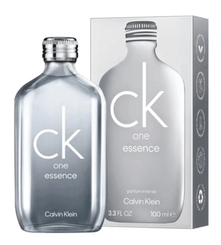 Calvin Klein One Essence Parfum Intense 100ml fragrance image; citrus aromatic fresh musky scent with Italian bergamot, Blood orange and Natural sandalwood; for all genders; suited to spring and summer.
