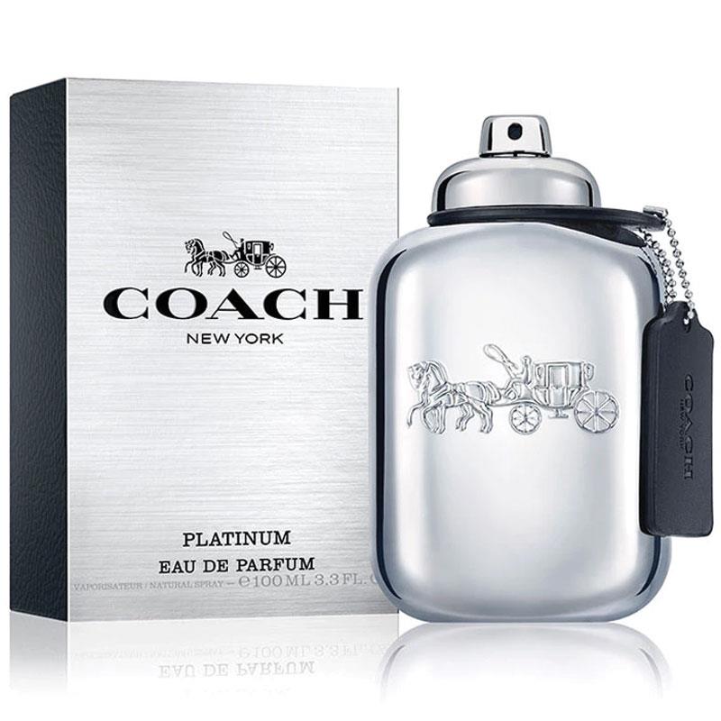 Coach For Men Pure Platinum Parfum 100ml fragrance image; woody aromatic amber scent with Lavender, Apple and Labdanum; for men; suited to autumn and winter.