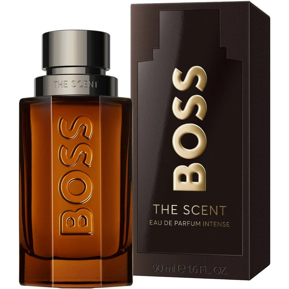 Hugo Boss The Scent Intense Him Eau De Parfum 50ml fragrance image; ambery fruity spicy scent with Ginger, Bergamot and Amber; for men; suited to spring and summer.