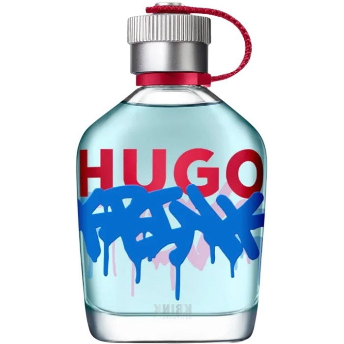HUGO Krink x HUGO Eau de Parfum 125ml fragrance image; fruity aromatic scent with Red geranium and Pink cistus; for men; suited to spring and summer.