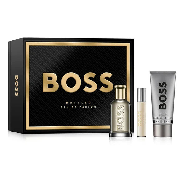 Hugo Boss Bottled Eau de Parfum Gift Set 3pc 100ml product image — woody spicy fragrance with apple; for men; suitable for all seasons