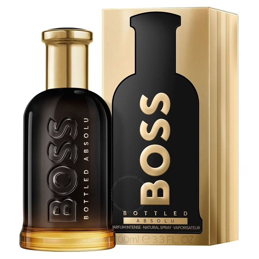Hugo Boss Bottled Absolu Parfum Intense 50 fragrance image; woody leathery amber scent with Roasted leather accord and Cedarwood; for men; suited to winter.