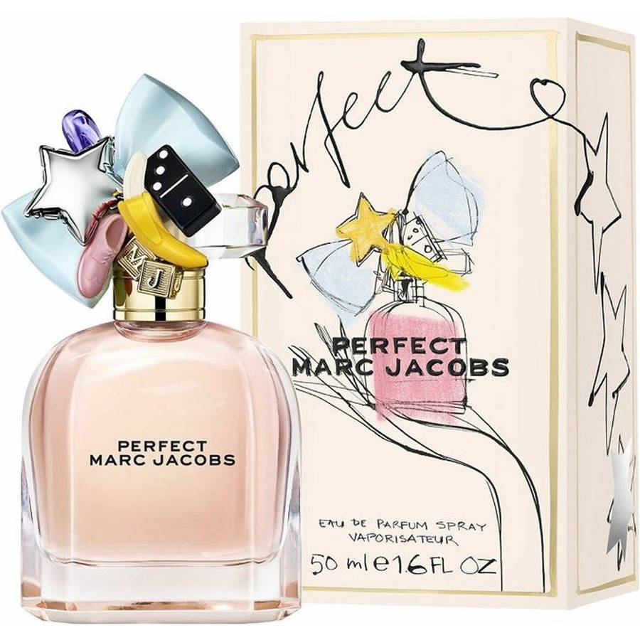 Marc Jacobs Perfect 50ml fragrance image; floral woody almond scent with Rhubarb, Narcissus and Cashmeran; for women; suited to spring and autumn.
