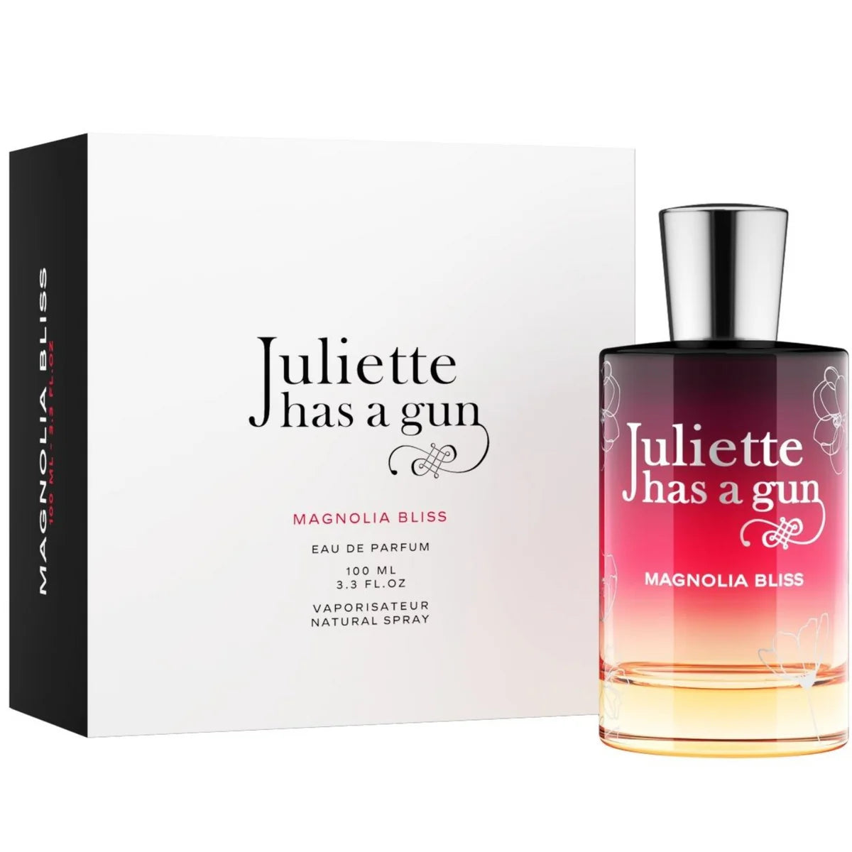 Juliette Has A Gun Magnolia Bliss 100ml fragrance image; fruity floral ambery scent with Magnolia essence, Mirabelle plum and Ambroxan musks; for women; suited to autumn and winter.