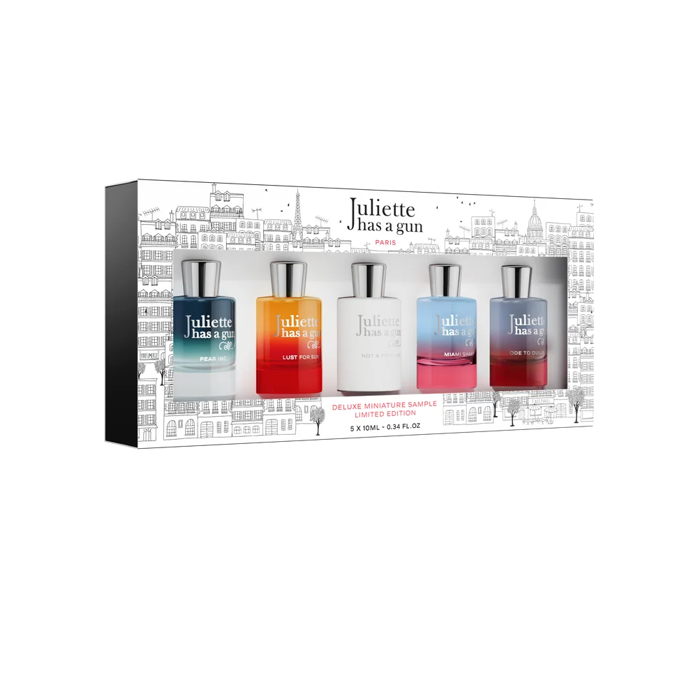 Juliette Has A Gun Deluxe Mini Set 5 × 8ml fragrance image; five-piece fragrance discovery set scent with ; for women; suited to spring and summer.