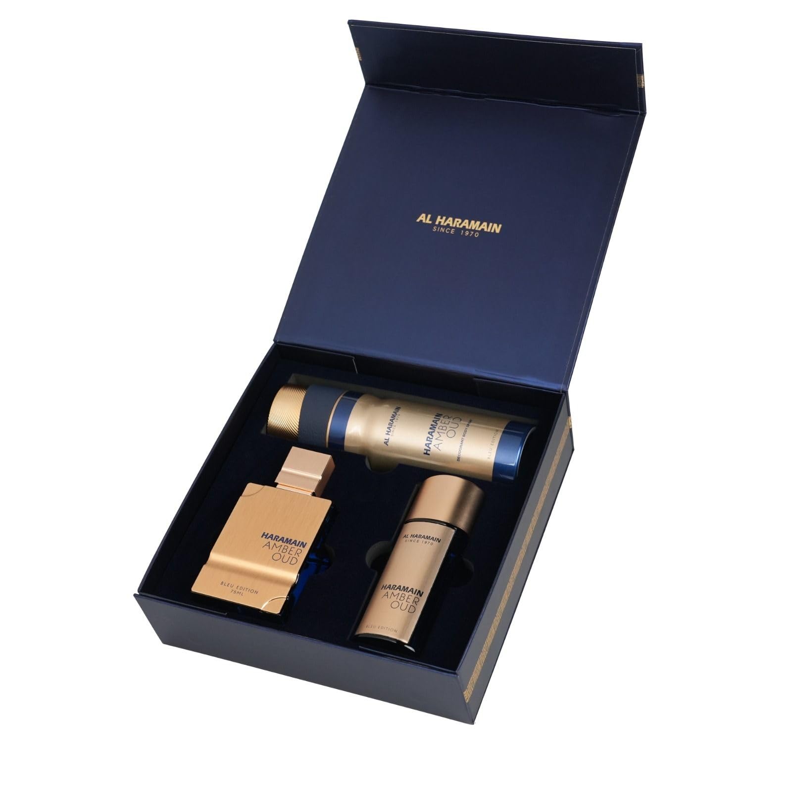 Al Haramain Amber Oud Bleu Edition Perfume Gift Set 3pc – Fresh perfume; crisp, bright, airy and clean.