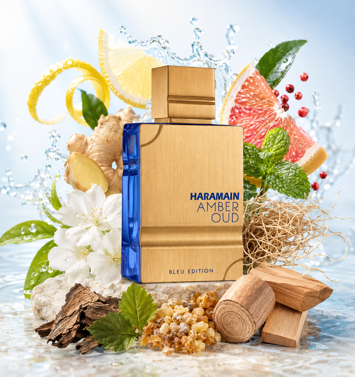 Al Haramain Amber Oud Bleu EDP 60ml – Fresh perfume; crisp, bright, airy and clean.