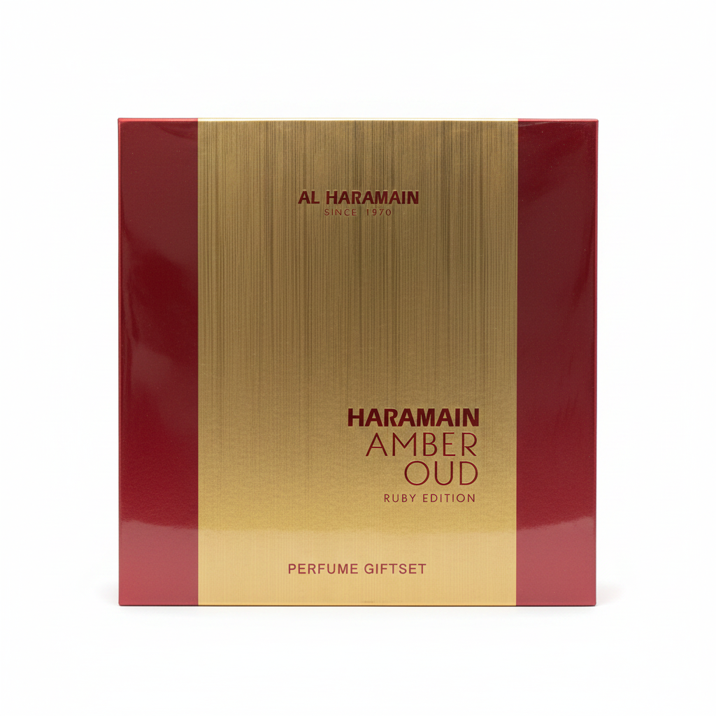 Al Haramain Amber Oud Ruby Edition Perfume Gift Set 3pc – Oud perfume; warm, rich, grounded and characterful.