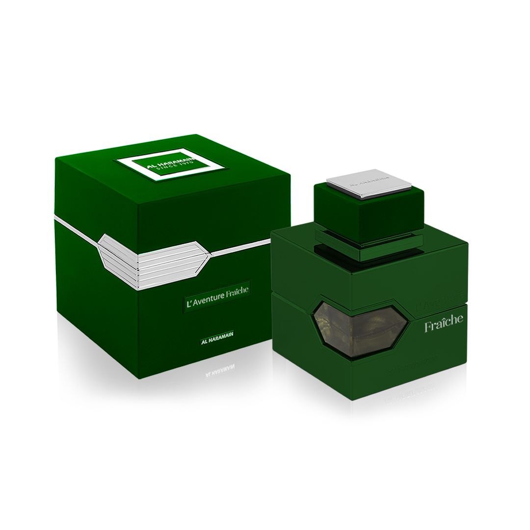Al Haramain L’Aventure Fraîche Extrait 100ml – Citrus Aromatic perfume; crisp, bright, airy and clean.