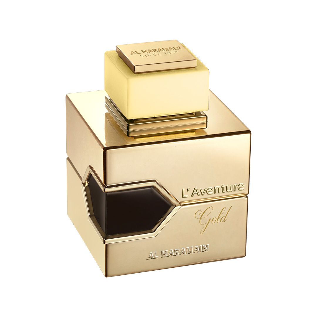 Al Haramain L’Aventure Gold EDP 100ml – Floral Woody Musk perfume; warm, rich, grounded and characterful.