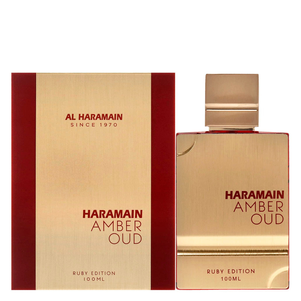 Al Haramain Amber Oud Ruby Eau de Parfum 100ml product image — amber woody fragrance with saffron; for unisex; suitable for autumn, winter