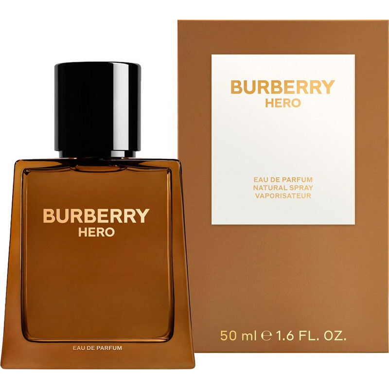 Burberry Hero Eau de Parfum 50ml fragrance image; woody amber scent with Incense, benzoin; for men; suited to autumn and winter.