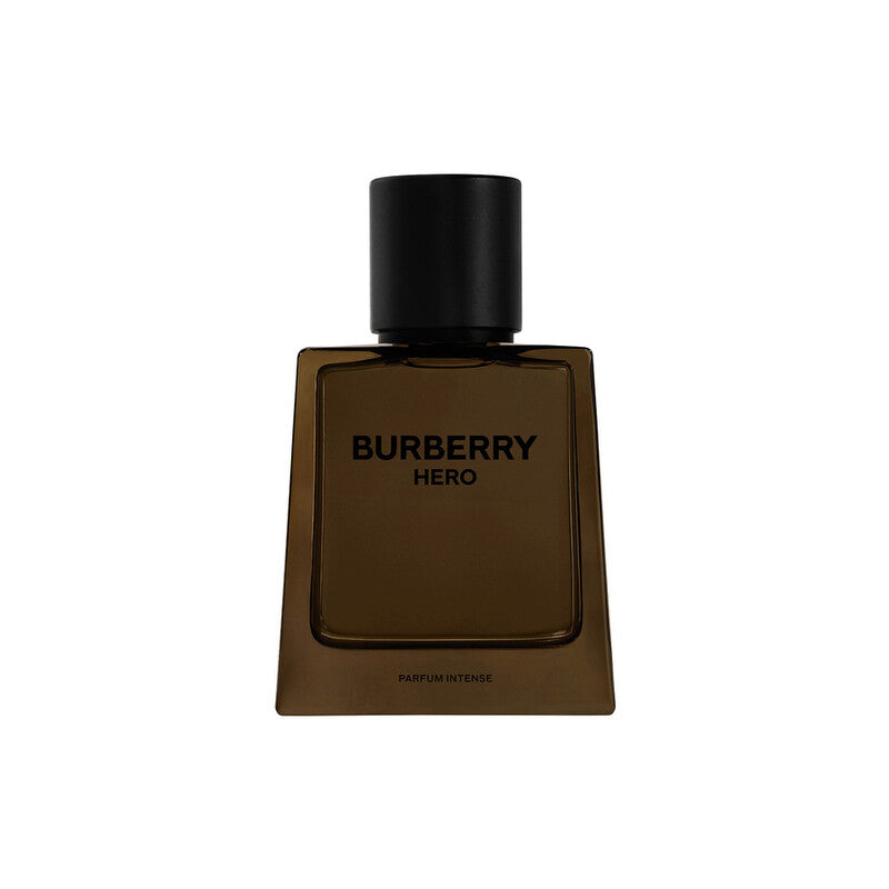 Burberry Hero Parfum Intense 50ml fragrance image; woody spicy leather scent with Trio of cedarwood oils and Leather; for men; suited to spring and summer.