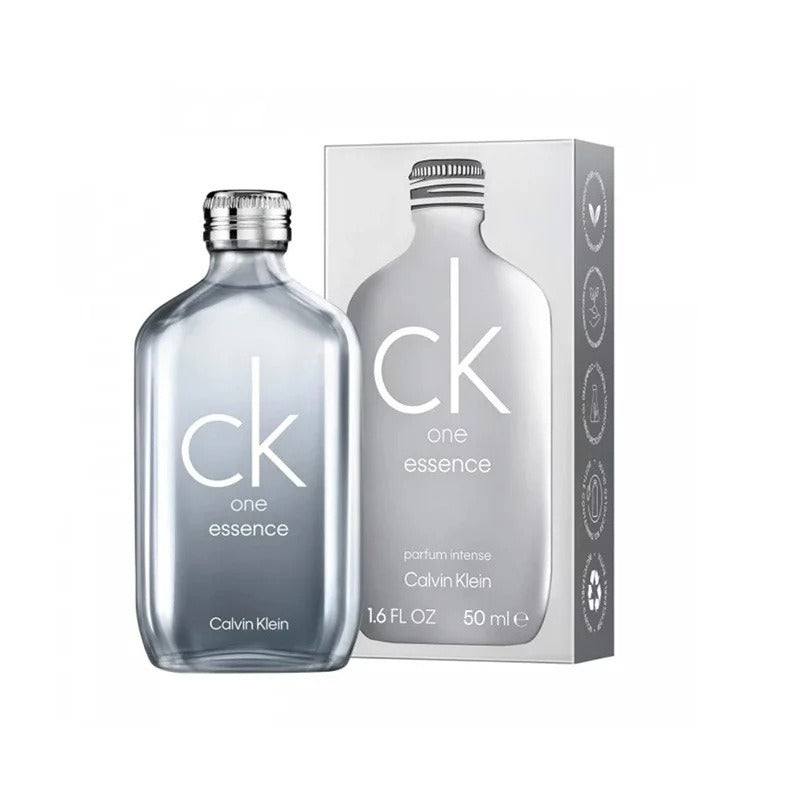 Calvin Klein One Essence Parfum Intense 50ml fragrance image; citrus aromatic fresh musky scent with Italian bergamot, Blood orange and Natural sandalwood; for all genders; suited to spring and summer.