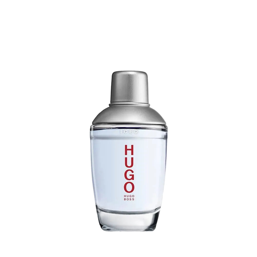 HUGO Iced Eau de Toilette 75ml fragrance image; icy aromatic aquatic scent with Bitter orange, Juniper and Vetiver; for men; suited to summer.