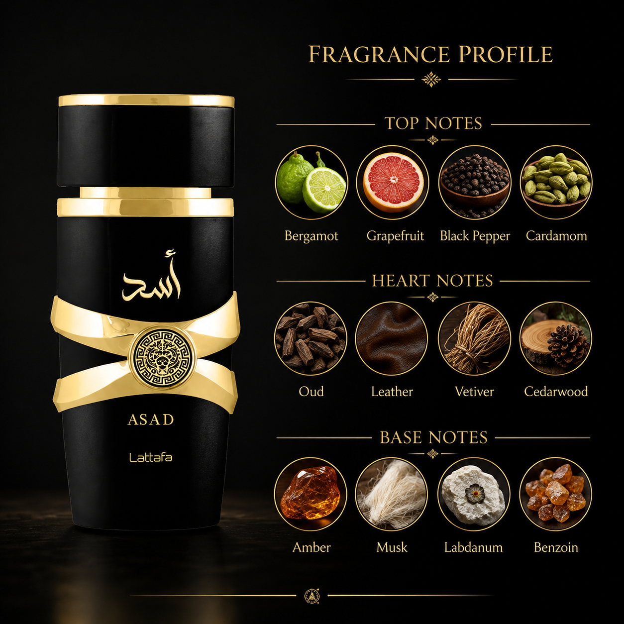 Lattafa Asad EDP 100ml – Amber perfume; warm, rich, grounded and characterful.