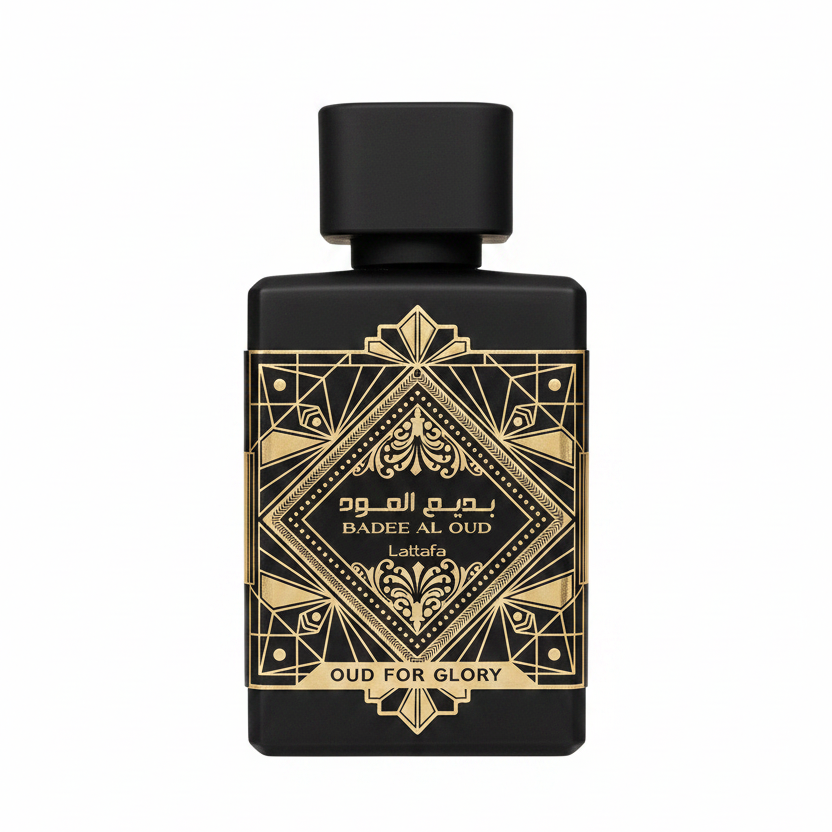 Lattafa Badee Al Oud for Glory EDP 100ml – Amber Woody; warm, rich, grounded and characterful.