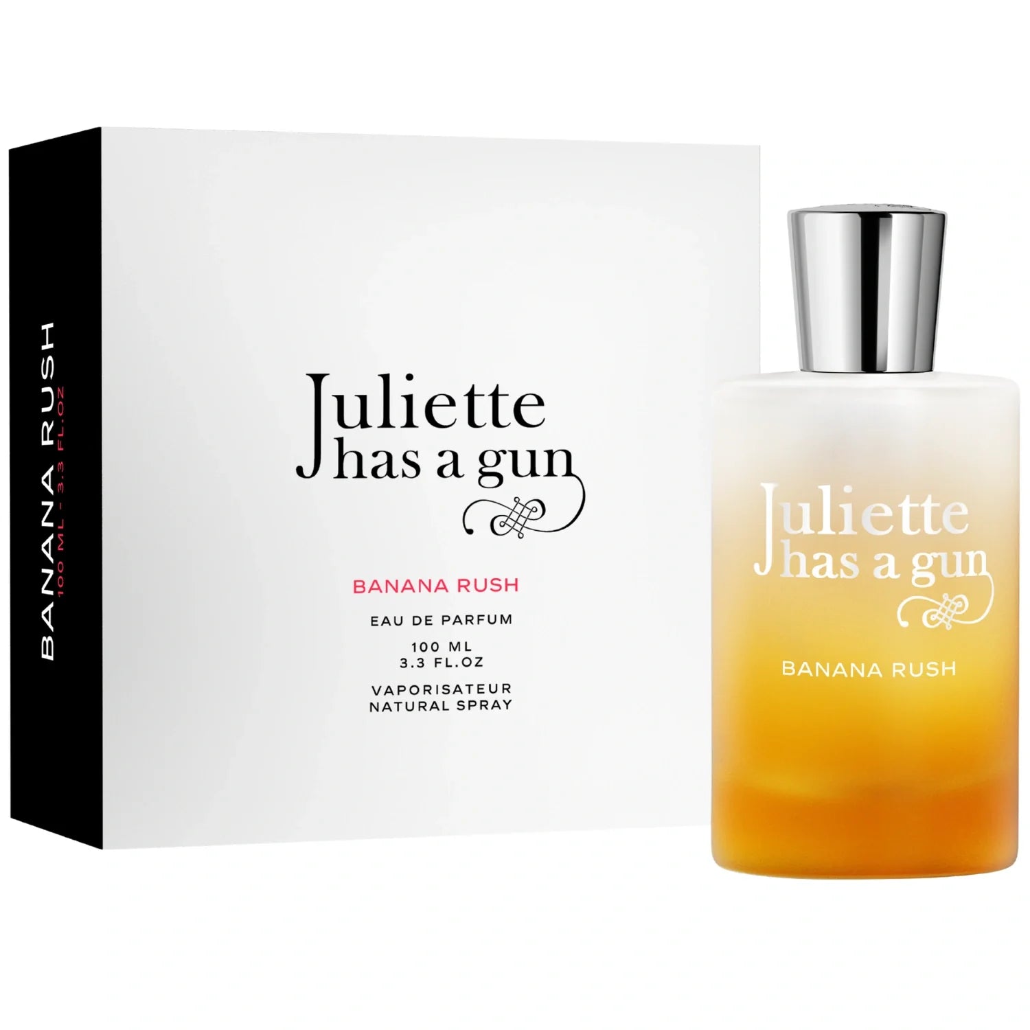 Juliette Has A Gun Banana Rush Eau De Parfum 100ml fragrance image; warm gourmand scent with Banana, Maple syrup and Vanilla; for women; suited to autumn and winter.