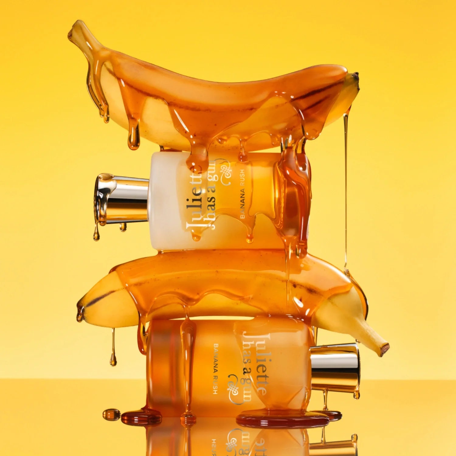 Juliette Has A Gun Banana Rush Eau De Parfum 100ml fragrance image; warm gourmand scent with Coconut, Frangipani flower and Vanilla; for women; suited to autumn and winter.