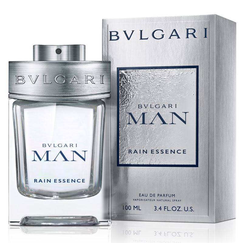Bvlgari Bvl Man Rain Essence Eau De Parfum 100ml fragrance image; fresh woody musk scent with Green Tea, Orange Essence and Mineral Amber Accord; for men; suited to spring and summer.