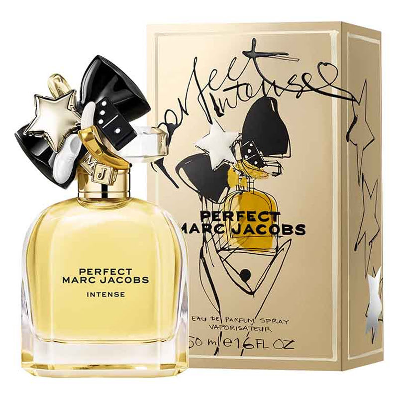 Marc Jacobs Perfect Intense Eau De Parfum 50ml fragrance image; floral nutty woody scent with Daffodil, Jasmine and Sandalwood; for women; suited to spring and autumn.
